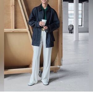 J.Crew Petite Cuffed wide-leg trouser pant in wool blend